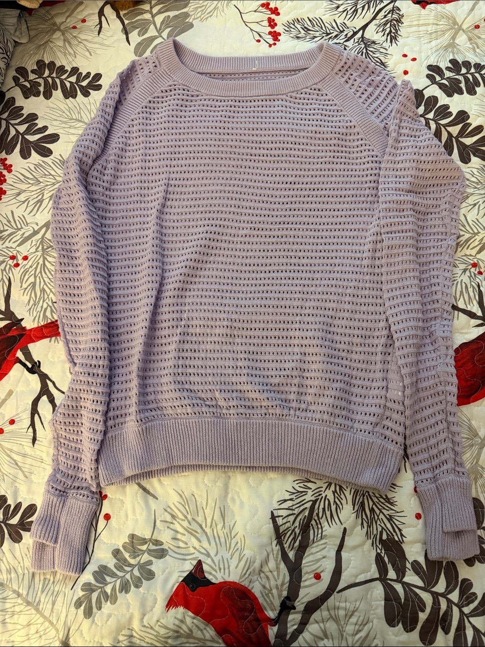 lululemon athletica Lavender Open-Knit Crew Sweater